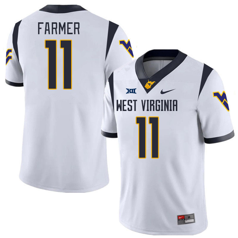 Men #11 Ric'Darious Farmer West Virginia Mountaineers College 2024 New Uniforms Football Jerseys Sti